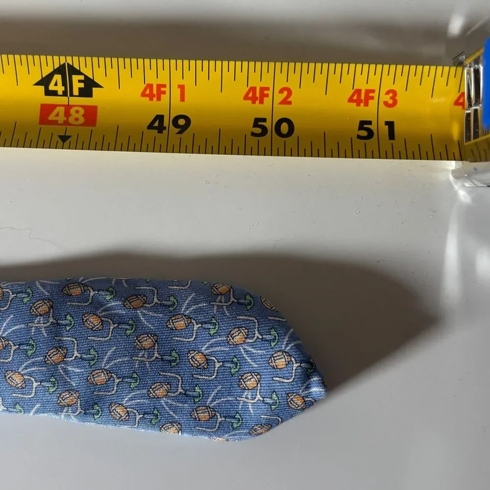 Vineyard Vines Neck Tie Blue Football Goalposts Field Goal Pattern Kids Short